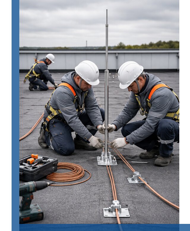 Монтаж молниезащиты на кровле в Шадринске под ключ с гарантией