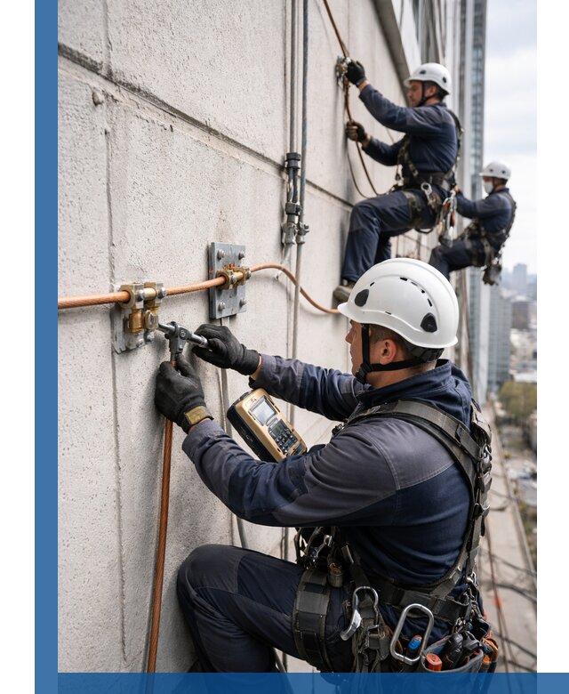 Монтаж системы заземления здания и молниезащиты в Шадринске