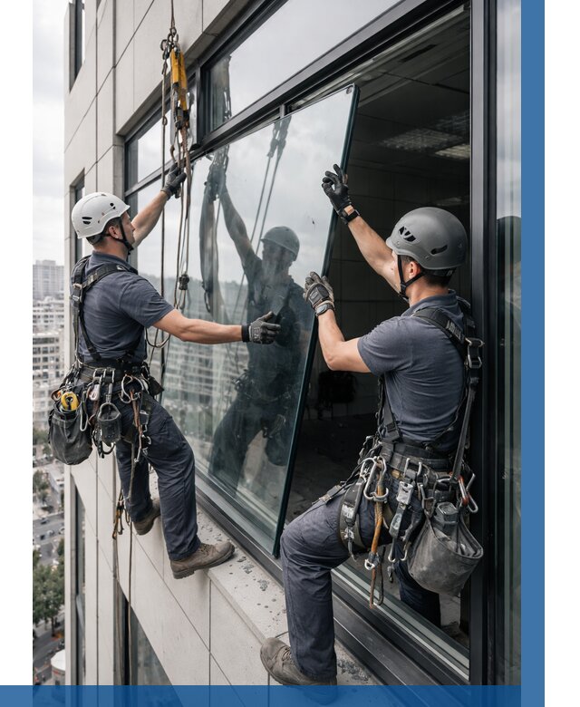 Замена стеклопакетов на высоте в Шадринске от 5688 р. | ВЫСОТНИК-Шдр