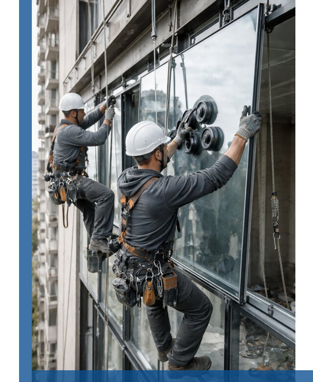 Витражное остекление фасадов и лоджий в Шадринске под ключ