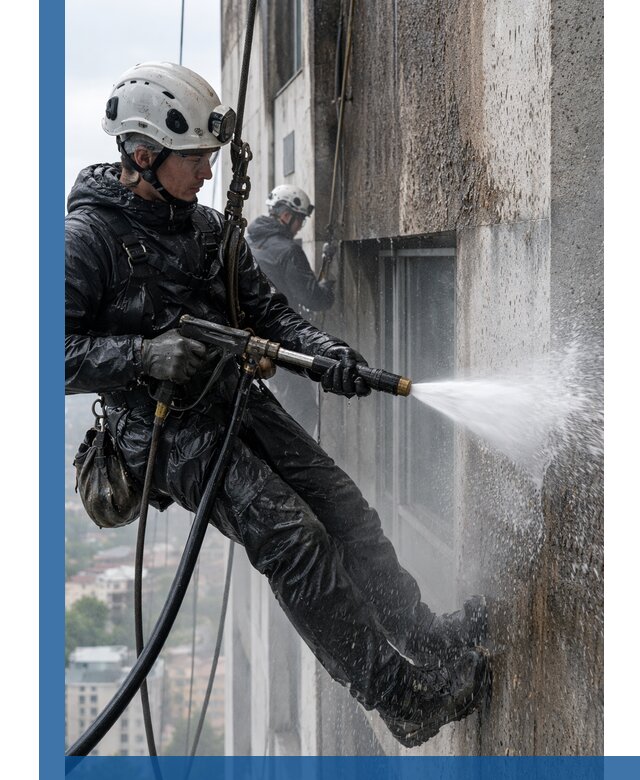 Гидроструйная очистка фасадов и конструкций в Шадринске