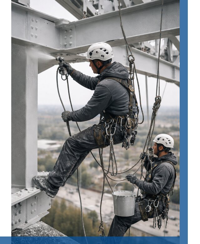 Покраска металлоконструкций на высоте в Шадринске 362 р |ВЫСОТНИК-Шдр