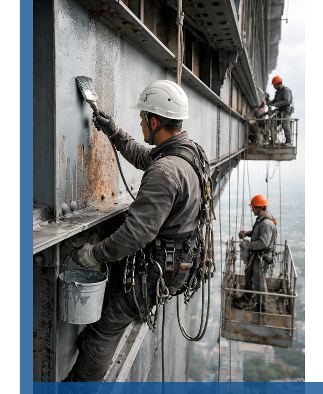 Покраска металлоконструкций на высоте в Шадринске профессионально