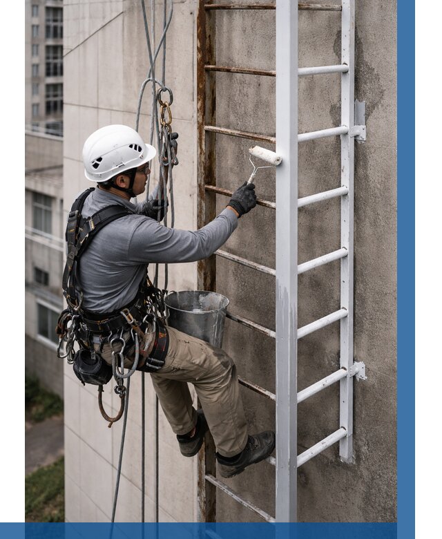 Покраска пожарных лестниц в Шадринске от 4653 р. | ВЫСОТНИК-Шдр