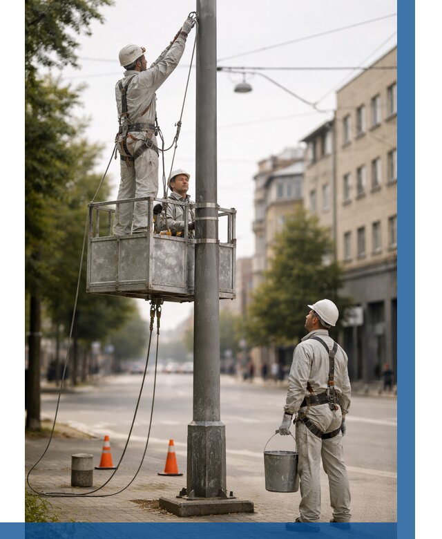 Покраска опор освещения в Шадринске от 5171 р. | ВЫСОТНИК-Шдр