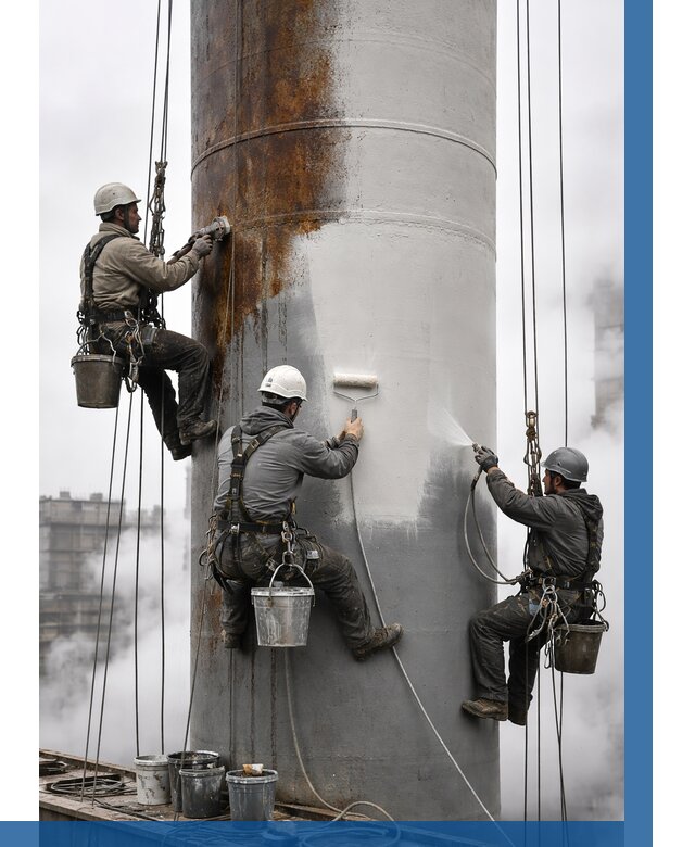 Покраска дымовых труб в Шадринске от 8790 р. | ВЫСОТНИК-Шдр