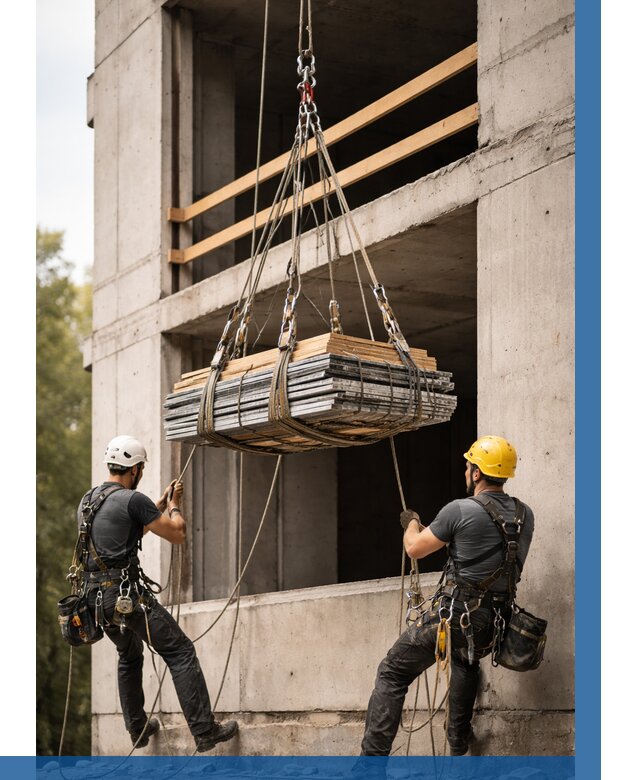 Подъем материала на этаж веревками в Шадринске от 1551 р. | ВЫСОТНИК-Шдр