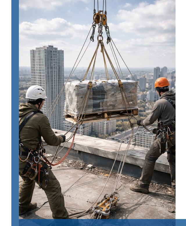 Подъем и монтаж крупногабаритных грузов на крышу в Шадринске