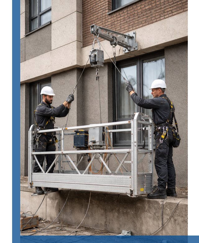 Монтаж и подъем фасадной люльки в Шадринске с гарантией безопасности