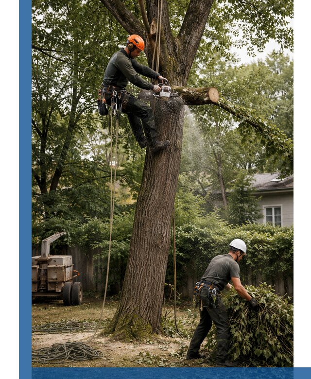 Кронирование деревьев в Шадринске, безопасная высотная обрезка