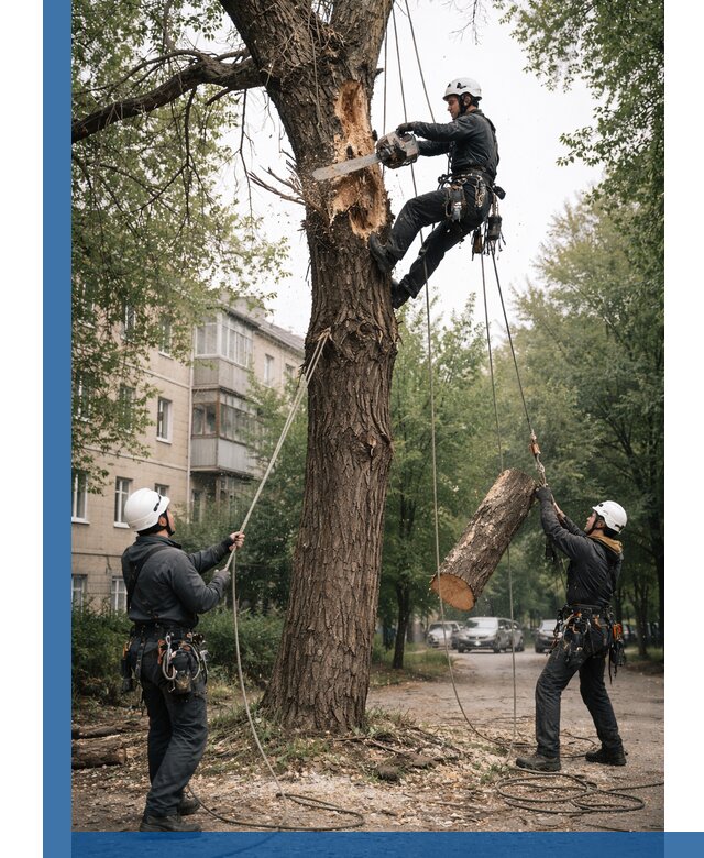 Срочное удаление аварийных деревьев в Шадринске с гарантией безопасности