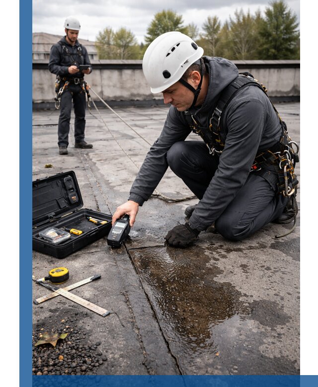 Обследование кровли на протечки и выявление дефектов в Шадринске