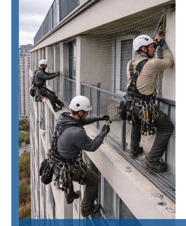 Профессиональный монтаж защитной сетки от птиц в Шадринске